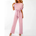 Short Sleeve Wide Leg Jumpsuit