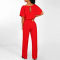 Short Sleeve Wide Leg Jumpsuit